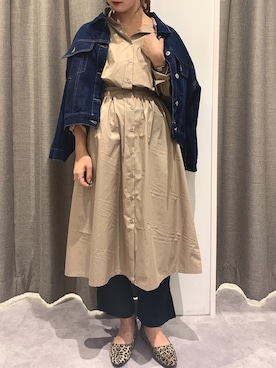 「ワッフル」｜「アイテム（デニムジャケット）」を使った、REINAさん（レディース・162cm）の秋コーディネート