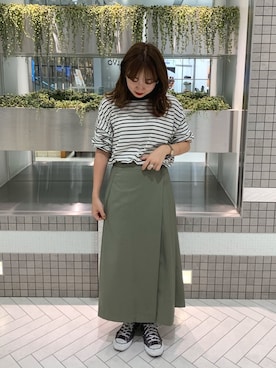 「E hyphen world gallery（イーハイフンワールドギャラリー）のアイテム」を使った、REINAさん（レディース・162cm）の秋コーディネート