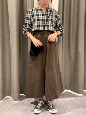 「チエック」｜REINAさん（レディース・162cm）の秋コーディネート