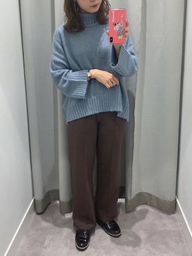 「もちもちニット」｜REINAさん（レディース・162cm）の冬コーディネート