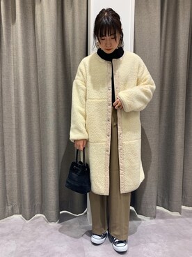 「バック」｜「アイテム（その他アウター）」を使った、REINAさん（レディース・162cm）の冬コーディネート