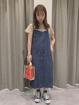 「E hyphen world gallery（イーハイフンワールドギャラリー）のアイテム（ワンピース）」を使った、REINAさん（レディース・162cm）の春コーディネート