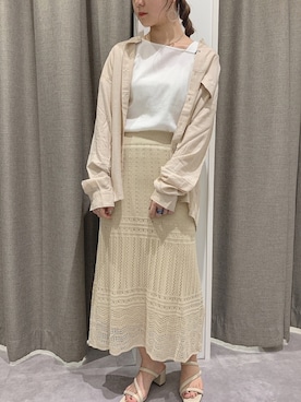 「E hyphen world gallery（イーハイフンワールドギャラリー）のアイテム」を使った、REINAさん（レディース・162cm）の春コーディネート