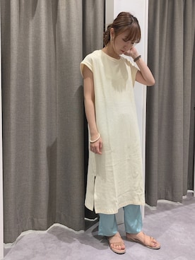 「ワッフルワンピース」｜REINAさん（レディース・162cm）の夏コーディネート