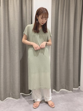 「E hyphen world gallery（イーハイフンワールドギャラリー）のアイテム（ワンピース）」を使った、REINAさん（レディース・162cm）の夏コーディネート