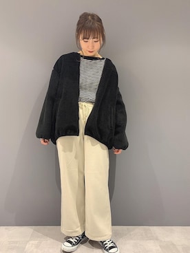「AMERICAN HOLIC（アメリカンホリック）のアイテム（ブルゾン）」を使った、REINAさん（レディース・162cm）の秋コーディネート