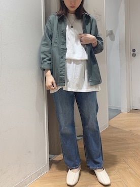「春めきシューズ」｜「アイテム（ブルゾン）」を使った、REINAさん（レディース・162cm）の春コーディネート