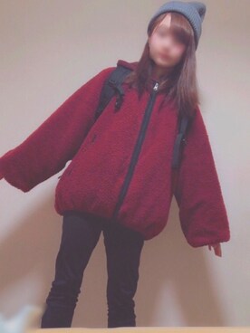 「CONVERSE（コンバース）のアイテム（ブルゾン）」を使った、こぶたさん（レディース・147cm）の冬コーディネート