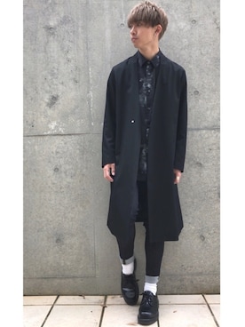 「STUDIOUS（ステュディオス）のアイテム（ノーカラージャケット）」を使った、けーけーさん（メンズ・169cm）の秋コーディネート