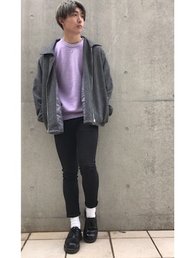 「unrelaxing（アンリラクシング）のアイテム（ブルゾン）」を使った、けーけーさん（メンズ・169cm）の冬コーディネート