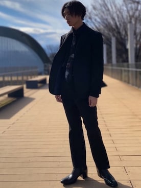 「Saint Laurent」｜「アイテム（腕時計）」を使った、けーけーさん（メンズ・169cm）の冬コーディネート
