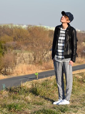 「さんぽ」｜「アイテム（その他アウター）」を使った、齋藤洋紀さん（メンズ・180cm）の冬コーディネート