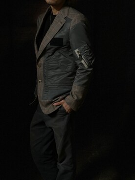 「JUNYA WATANABE MAN（ジュンヤワタナベマン）のアイテム（テーラードジャケット）」を使った、ピュン吉さん（メンズ・170cm）の冬コーディネート