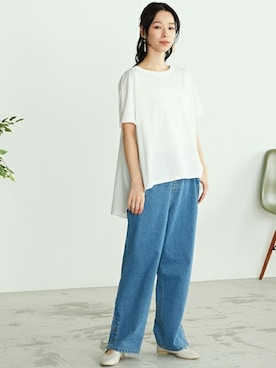 「ONIGIRI（オニギリ）のアイテム（パンツ）」を使った、COMME CA ISM OFFICIALさん（レディース・162cm）の春コーディネート