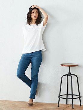 「COMME CA ISM（コムサイズム）のアイテム（帽子）」を使った、COMME CA ISM OFFICIALさん（レディース・167cm）の春コーディネート