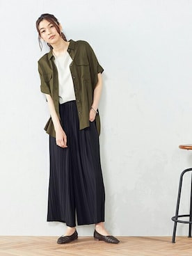 「メッシュパンプス」｜COMME CA ISM OFFICIALさん（レディース・168cm）の夏コーディネート