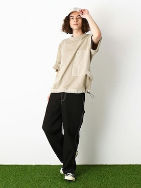 「Purple&Yellow（パープルアンドイエロー）のアイテム」を使った、COMME CA ISM OFFICIALさん（メンズ・175cm）の夏コーディネート