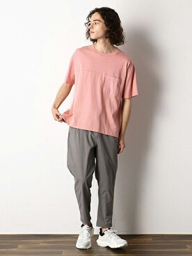 「Purple&Yellow（パープルアンドイエロー）のアイテム」を使った、COMME CA ISM OFFICIALさん（メンズ・175cm）の夏コーディネート