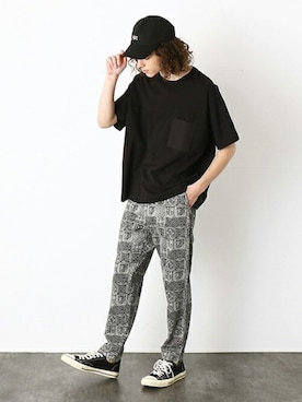 「Purple&Yellow（パープルアンドイエロー）のアイテム」を使った、COMME CA ISM OFFICIALさん（メンズ・175cm）の夏コーディネート