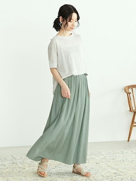 「ONIGIRI（オニギリ）のアイテム（トップス）」を使った、COMME CA ISM OFFICIALさん（レディース・162cm）の夏コーディネート