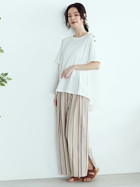 「バックフレア」｜COMME CA ISM OFFICIALさん（レディース・162cm）の夏コーディネート