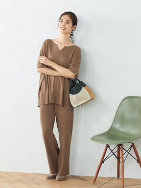 「ニットアップ」｜COMME CA ISM OFFICIALさん（レディース・167cm）の夏コーディネート