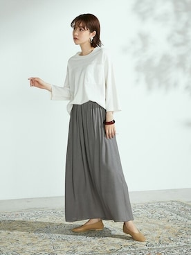 「ONIGIRI（オニギリ）のアイテム（トップス）」を使った、COMME CA ISM OFFICIALさん（レディース・158cm）の夏コーディネート