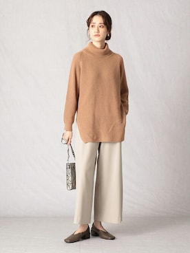 「Comme　Ca　Mature（コムサマチュア）のソフトサーモ（R)　ワイドパンツ（その他パンツ）」を使った、COMME CA ISM OFFICIALさん（レディース・169cm）の秋コーディネート