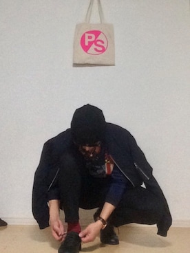 「BEAUTY&YOUTH UNITED ARROWS（ビューティーアンドユースユナイテッドアローズ）のアイテム（MA-1）」を使った、Φ_Φさん（メンズ・171cm）の冬コーディネート
