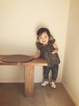 「GAP（ギャップ）の1969 マイ ファースト レギンス ジーンズ (ベビー)（デニムパンツ）」を使った、inuさん（キッズ・70cm）の夏コーディネート