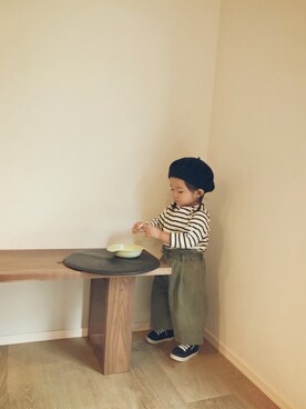 「カーキパンツ」｜inuさん（キッズ・80cm）の秋コーディネート