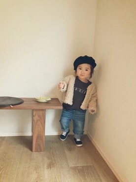 「1歳5ヶ月」｜「アイテム（ブルゾン）」を使った、inuさん（キッズ・80cm）の秋コーディネート