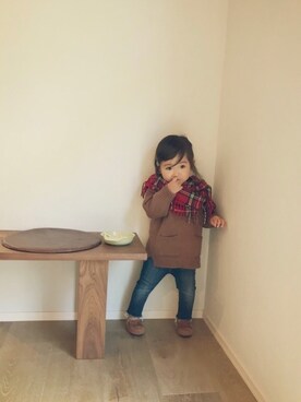 「GAP（ギャップ）の1969 マイ ファースト レギンス ジーンズ (ベビー)（デニムパンツ）」を使った、inuさん（キッズ・80cm）の秋コーディネート