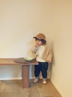 「1歳半」｜「アイテム（ブルゾン）」を使った、inuさん（キッズ・80cm）の冬コーディネート