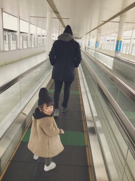 「AIR FORCE 1」｜「アイテム（その他アウター）」を使った、inuさん（キッズ・80cm）の冬コーディネート
