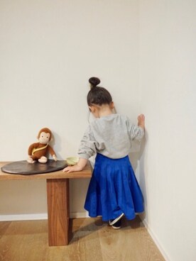 「タックスカート」｜「アイテム（その他）」を使った、inuさん（キッズ・80cm）の春コーディネート