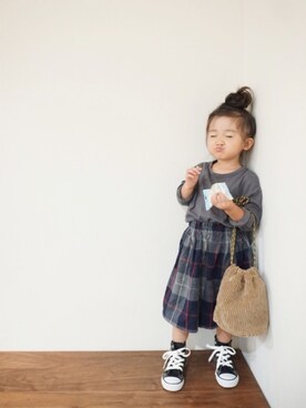 「2歳3ヶ月」｜「アイテム（スカート）」を使った、inuさん（キッズ・90cm）の秋コーディネート