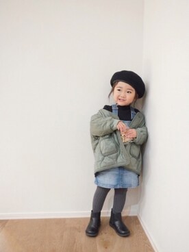 「2歳5ヶ月」｜「アイテム（サロペット/オーバーオール）」を使った、inuさん（キッズ・90cm）の秋コーディネート