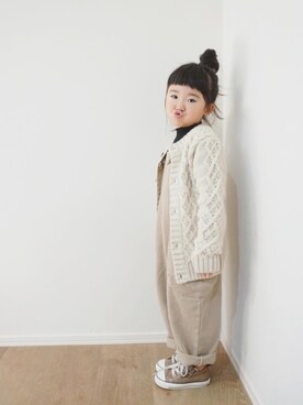 「リブニット」｜「アイテム（オールインワン・サロペット）」を使った、inuさん（キッズ・100cm）の冬コーディネート