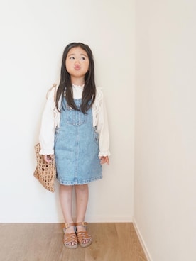 「ZARA（ザラ）のアイテム（サロペット/オーバーオール）」を使った、inuさん（キッズ・100cm）の春コーディネート