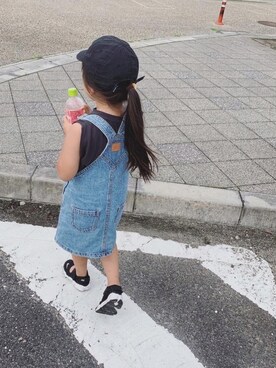 「ZARA（ザラ）のアイテム（サロペット/オーバーオール）」を使った、inuさん（キッズ・110cm）の夏コーディネート