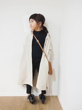 「CIAOPANIC TYPY（チャオパニックティピー）のアイテム（シャツワンピース）」を使った、inuさん（キッズ・110cm）の秋コーディネート