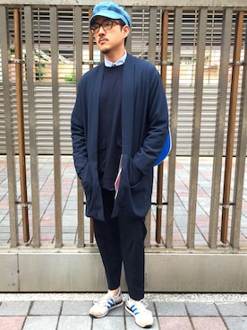 「WEEKDAY（ウィークデイ）のアイテム（ノーカラージャケット）」を使った、Shu Han Changさん（メンズ・180cm）の春コーディネート