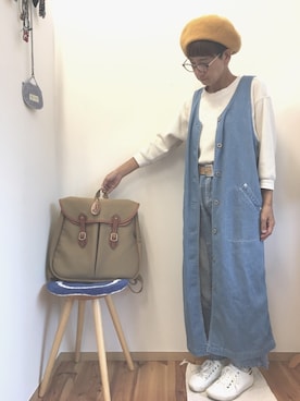 「BLUE BLUE（ブルーブルー）のアイテム（ワンピース/ドレス）」を使った、coccon◡̈*さん（レディース・157cm）の秋コーディネート