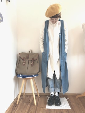 「BLUE BLUE（ブルーブルー）のアイテム（ワンピース/ドレス）」を使った、coccon◡̈*さん（レディース・157cm）の冬コーディネート