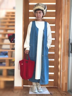 「BLUE BLUE（ブルーブルー）のアイテム（ワンピース/ドレス）」を使った、coccon◡̈*さん（レディース・157cm）の秋コーディネート