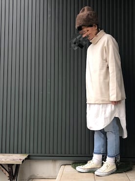 「ボア」｜「アイテム（シャツワンピース）」を使った、coccon◡̈*さん（レディース・157cm）の冬コーディネート