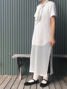 「SVEC（シュベック）のカンフーシューズ kung fu Shoes / ストラップパンプス（バレエシューズ）」を使った、coccon◡̈*さん（レディース・157cm）の夏コーディネート