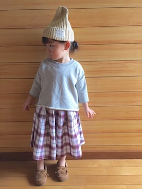 「スウェットトップス」｜「アイテム（その他）」を使った、Chiiiiiさん（キッズ・90cm）の夏コーディネート