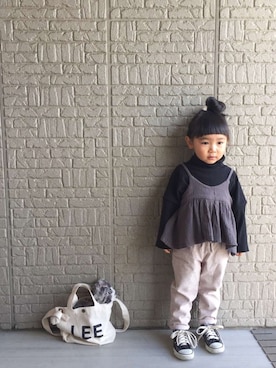 「アイテム（キャミソール）」を使った、Chiiiiiさん（キッズ・90cm）の冬コーディネート